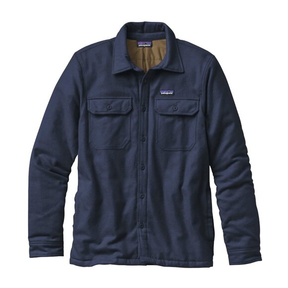 Patagonia Insulated Fjord Flannel Jacket Navy Blue Organic Cotton Men's Size XXL - Picture 1 of 5